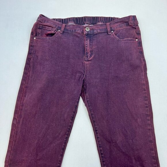 Grace & Lace Womens Jeggings Jeans Purple Stretch Pockets Pull On Mid Rise XL - Picture 2 of 9
